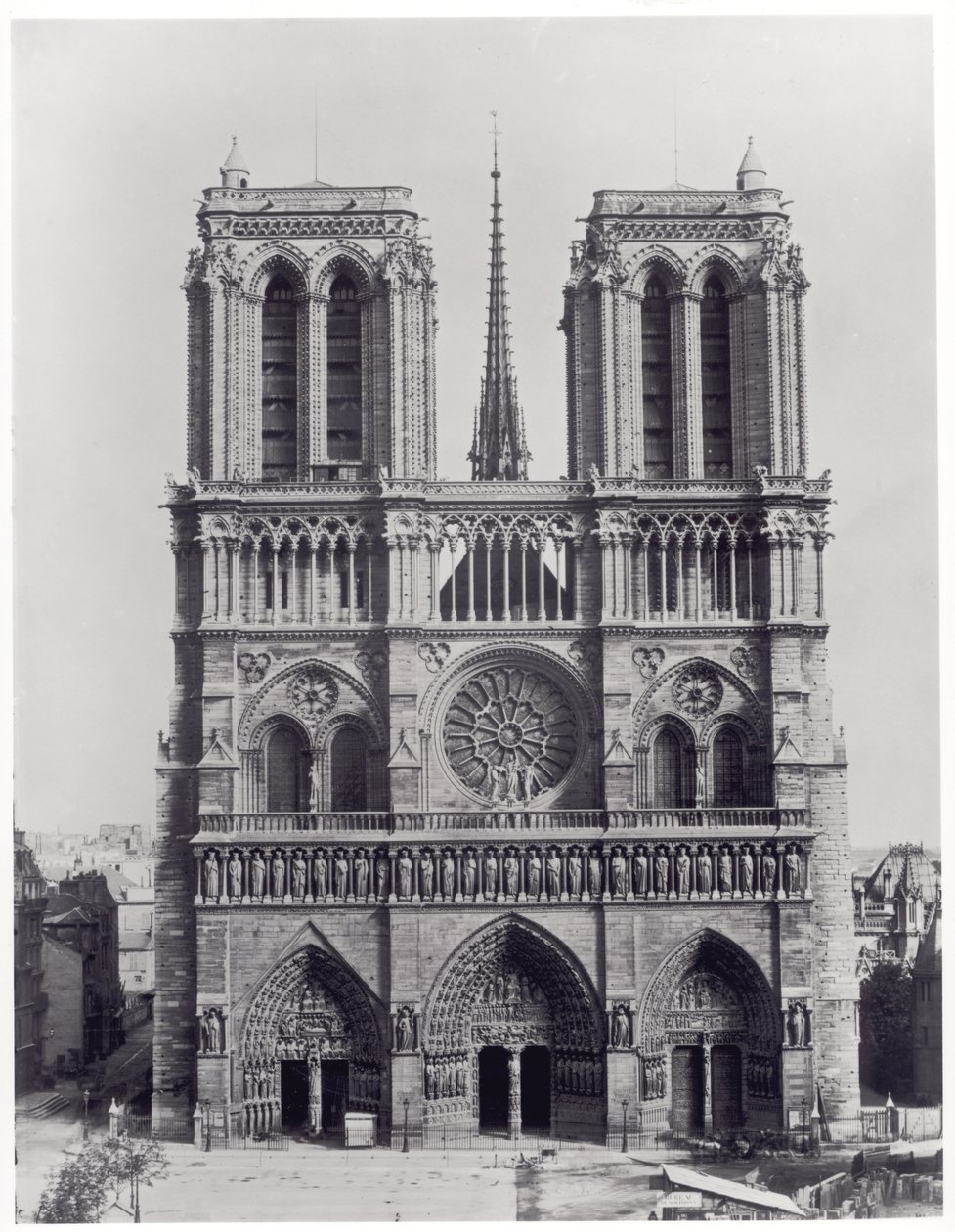 Notre-Dame cephesi, Paris, 19. yüzyıl sonu by Adolphe Giraudon