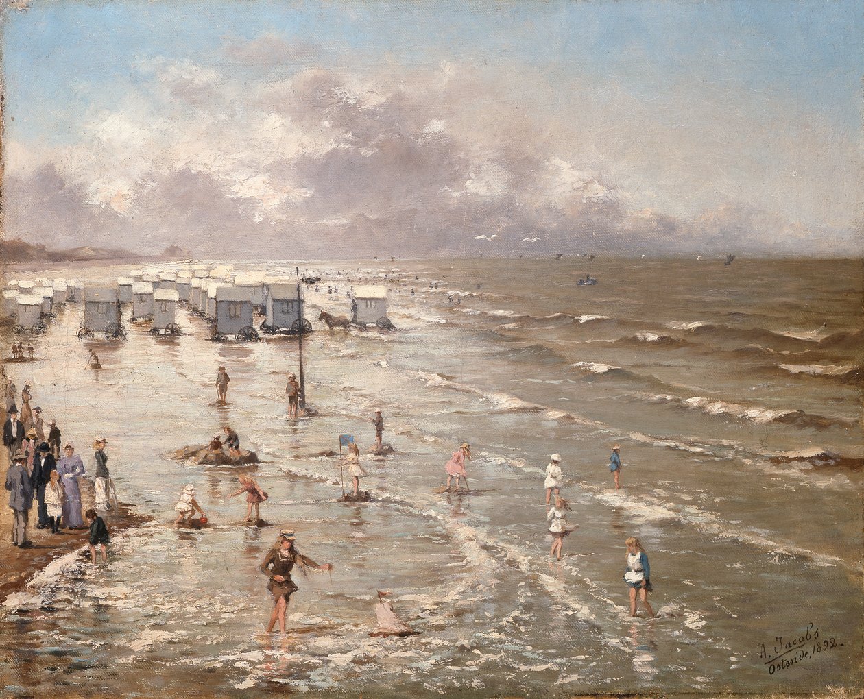 Ströndin í Ostend, 1892 by Adolphe Jacobs