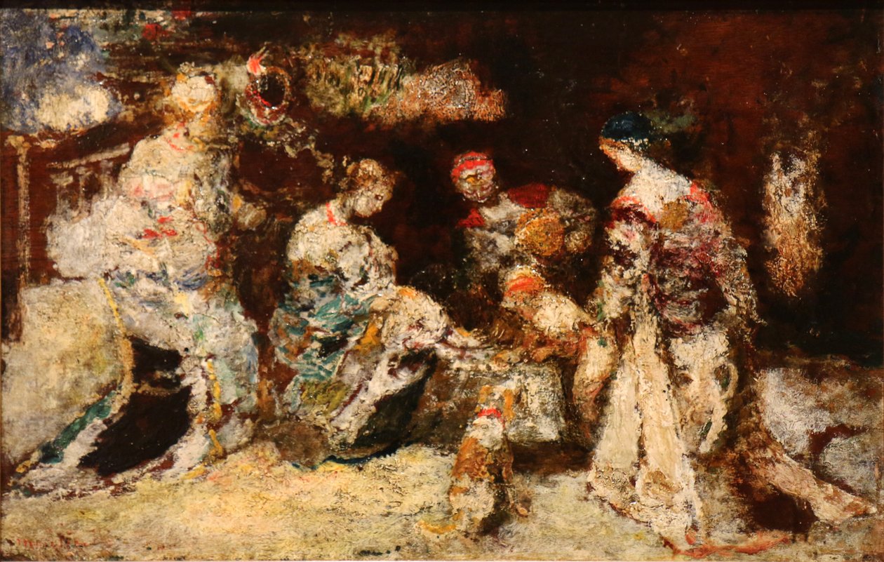 Park sahnesi. by Adolphe Joseph Thomas Monticelli
