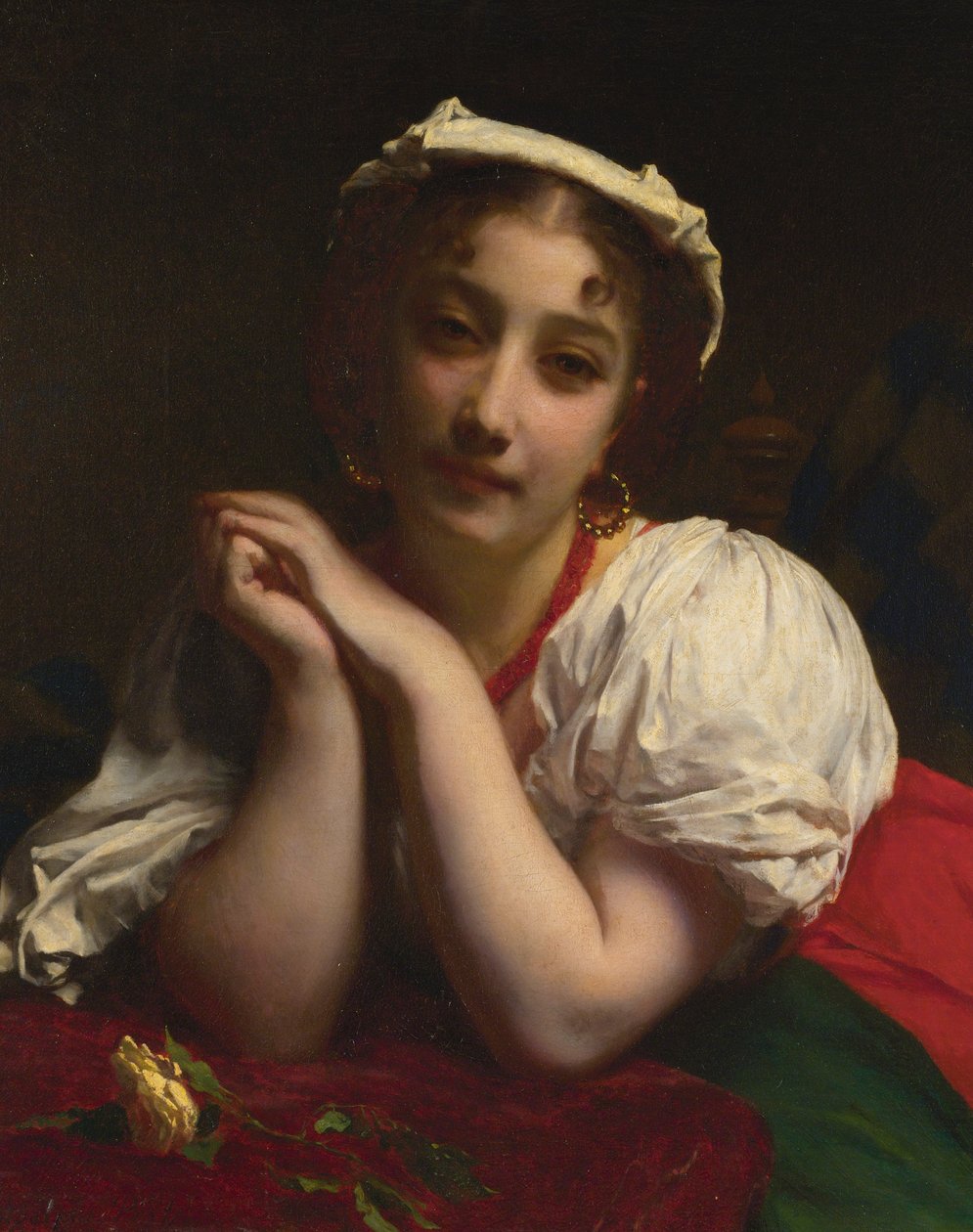 genç italyan kadın by Etienne Adolphe Piot