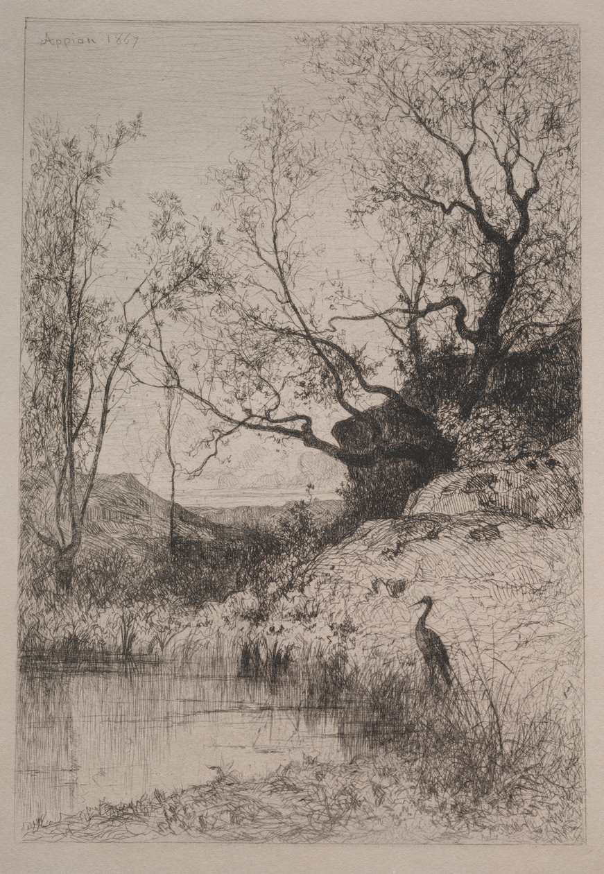 Bir gölet by Adolphe Appian