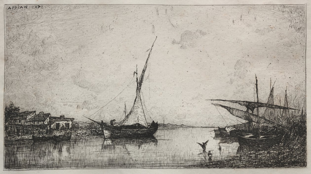 Martiques'deki Kanal by Adolphe Appian