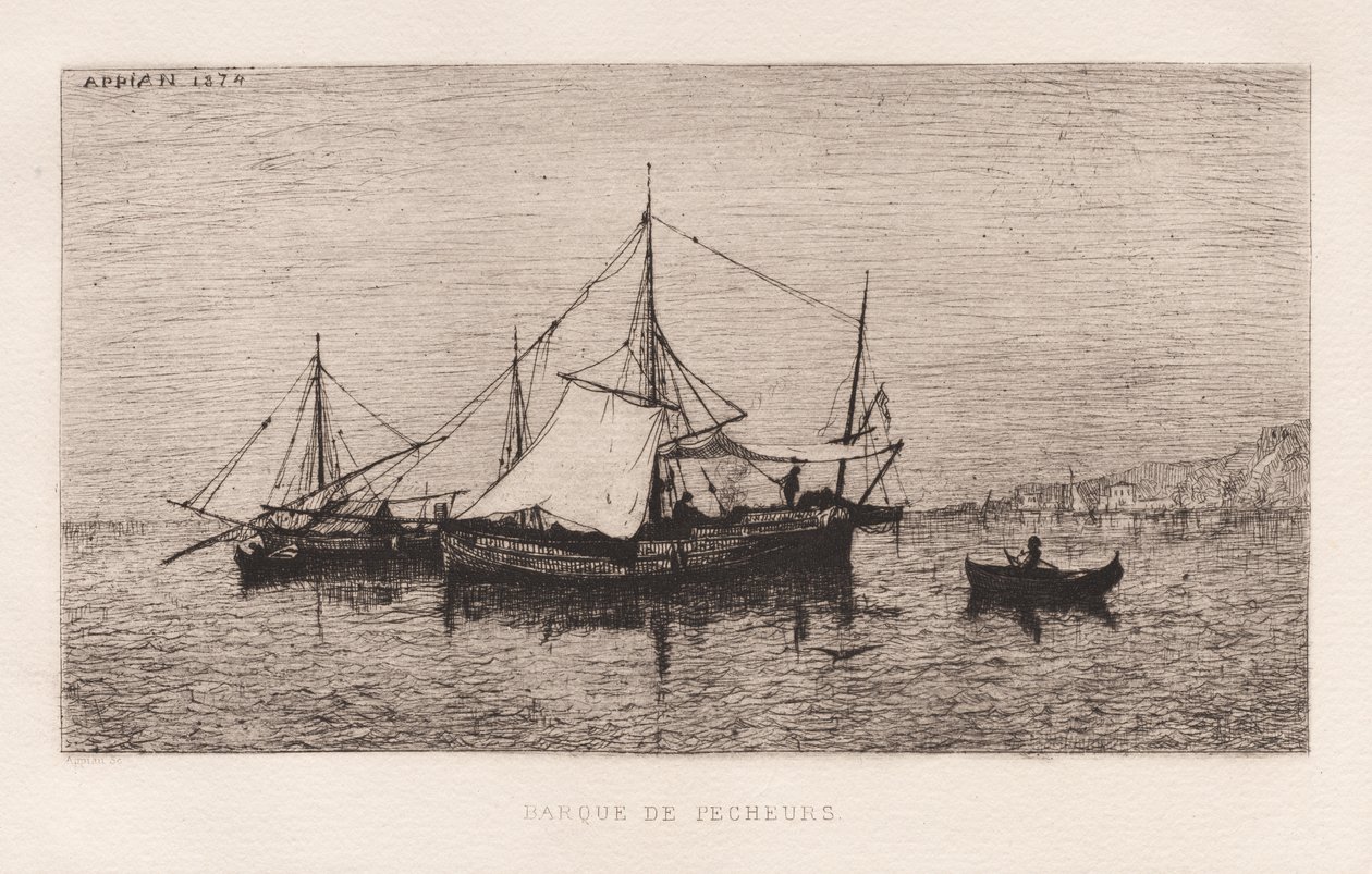 Balıkçı Teknesi/Kıyı Nakliye Teknesi (İtalyan Sahili) by Adolphe Appian