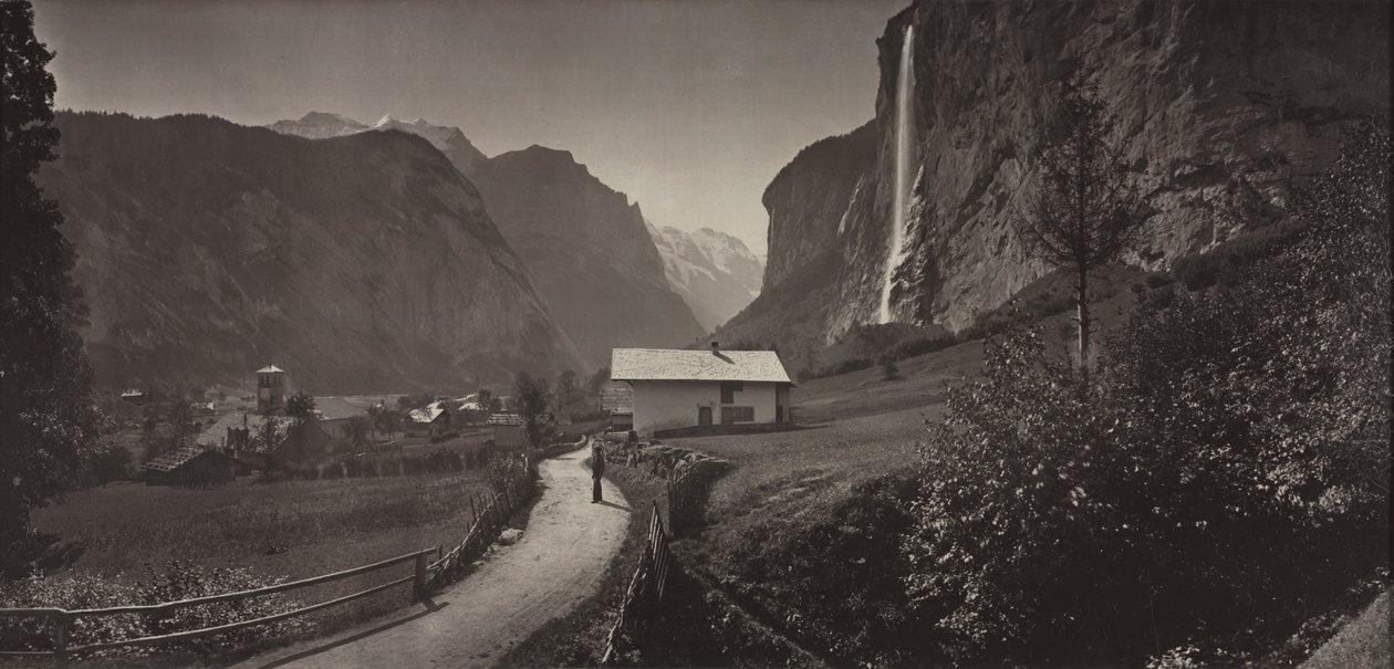 Lauterbrunnen Vadisi, İsviçre Charbons de Braunvues prises..., c. 1868. by Adolphe Braun