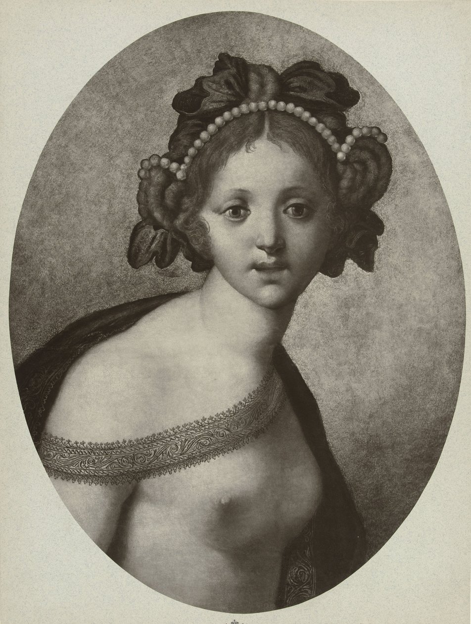Bir kadın figürü, muhtemelen bir tanrıça Venüs resminin fotoğraflı reprodüksiyonu (nesne üzerindeki başlık) by Adolphe Braun and Cie. (attributed to)