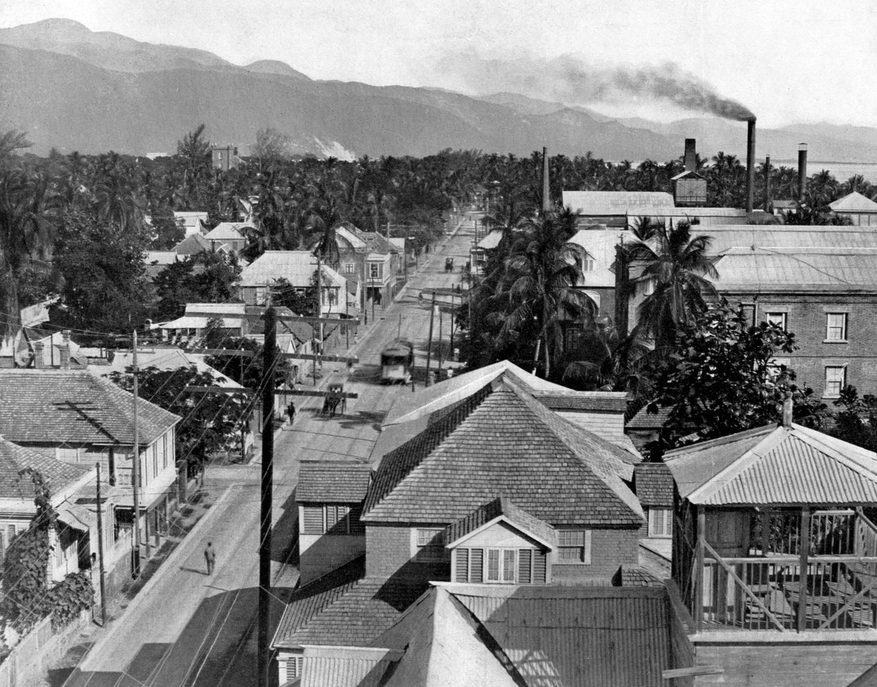 Harbour Street doğu, Kingston, Jamaika, c1905. by Adolphe Duperly and Son