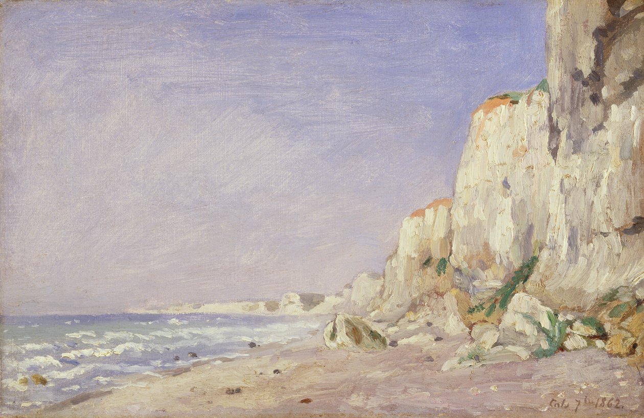 Dieppe yakınlarındaki Kayalıklar, 1862 by Adolphe Felix Cals