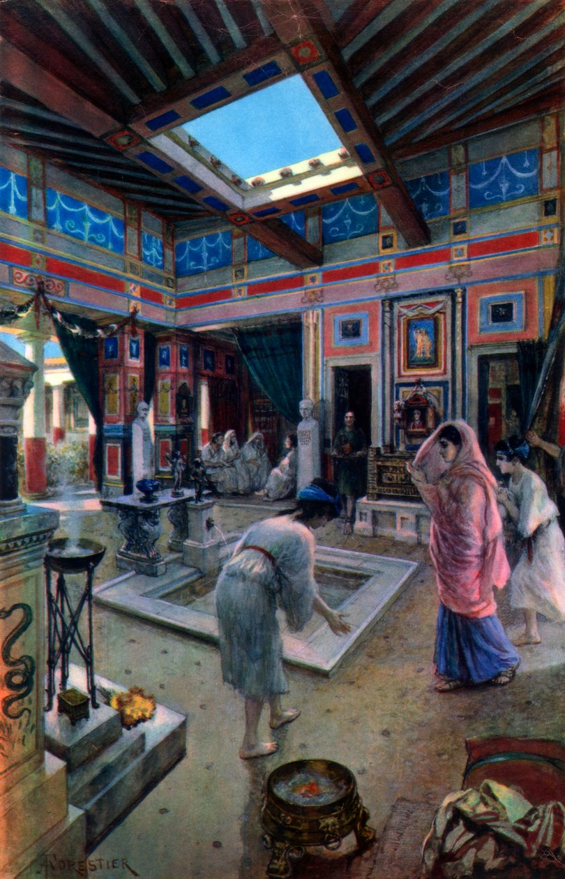 Antik Romalıların ev hayatı, 19. yüzyıl. by Adolphe Forestier