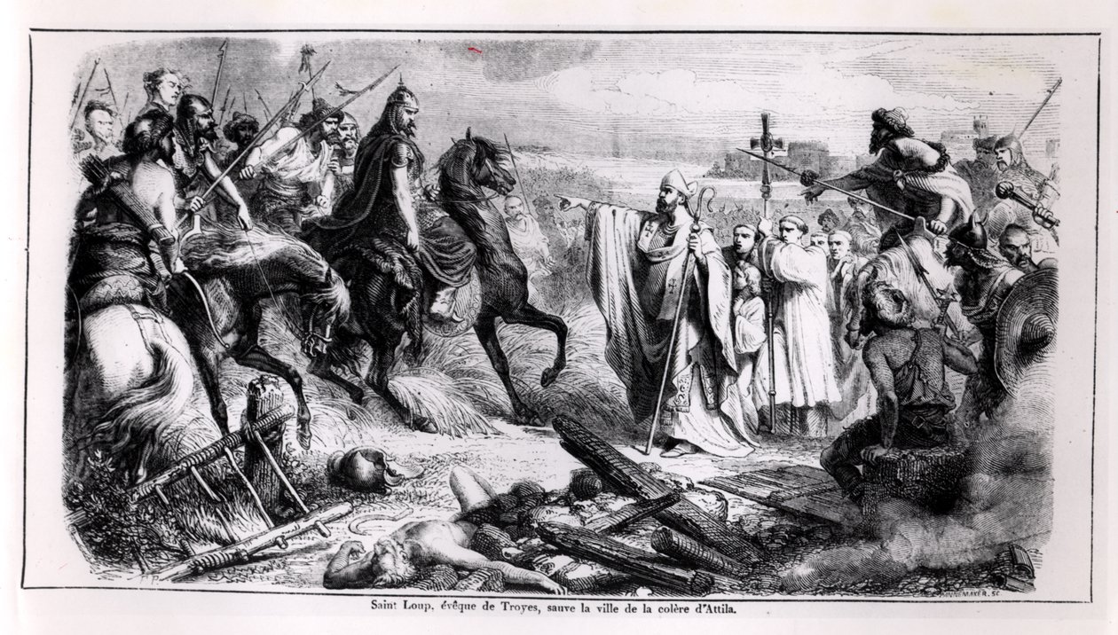 St. Loup, Troyes şehrini Atlı Attila