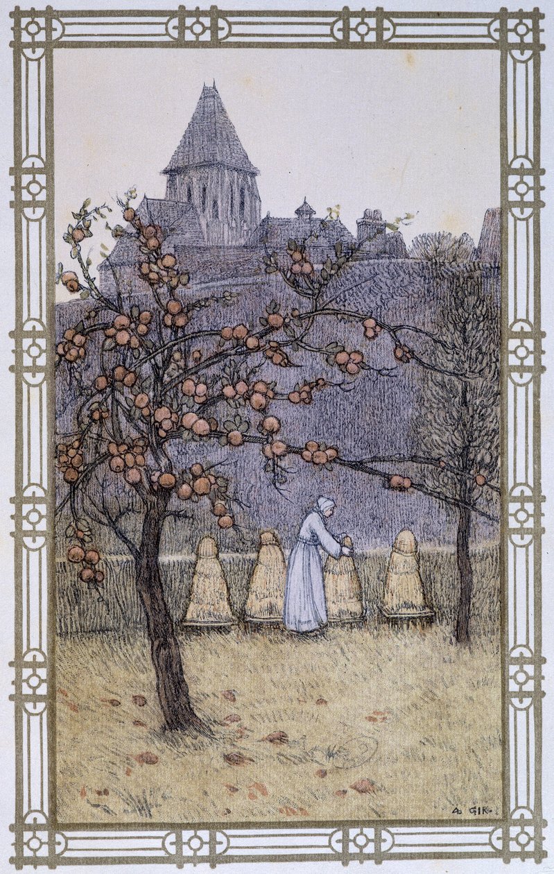 Arıların hayatı: arıcılık işi - çizim A. Giraudon by Adolphe Giraudon