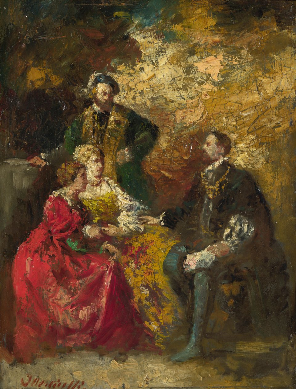 Konuşma Parçası, c. 1880 by Adolphe Joseph Thomas Monticelli