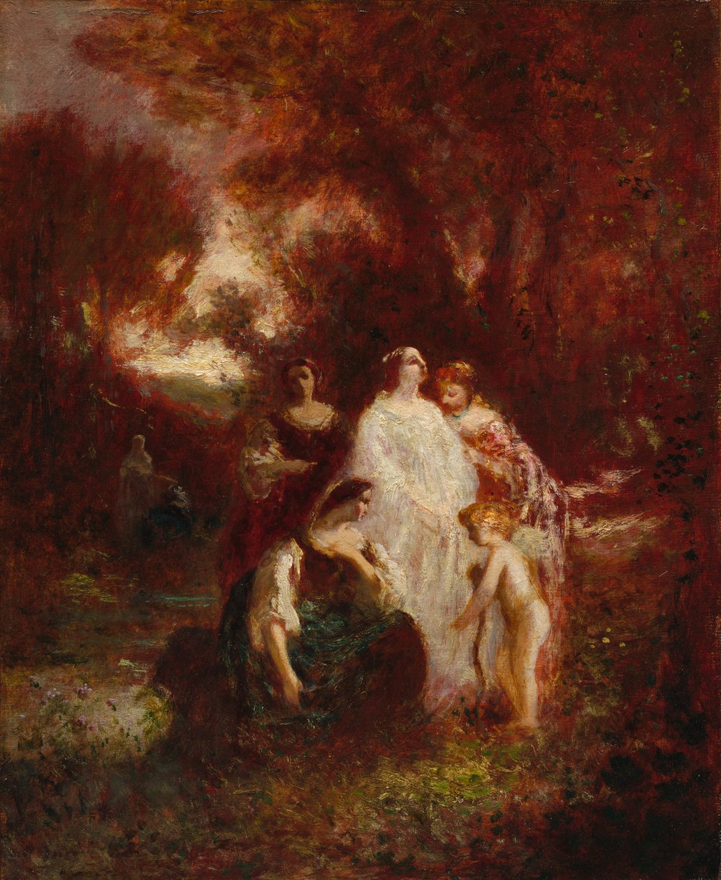 Ormandaki Figürler, c. 1857-1862 (kumaş üzerine yağlı boya) by Adolphe Joseph Thomas Monticelli