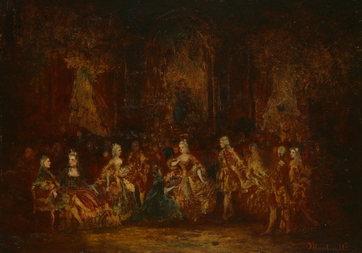 Louis XV Kostümlü Kişiler by Adolphe Joseph Thomas Monticelli