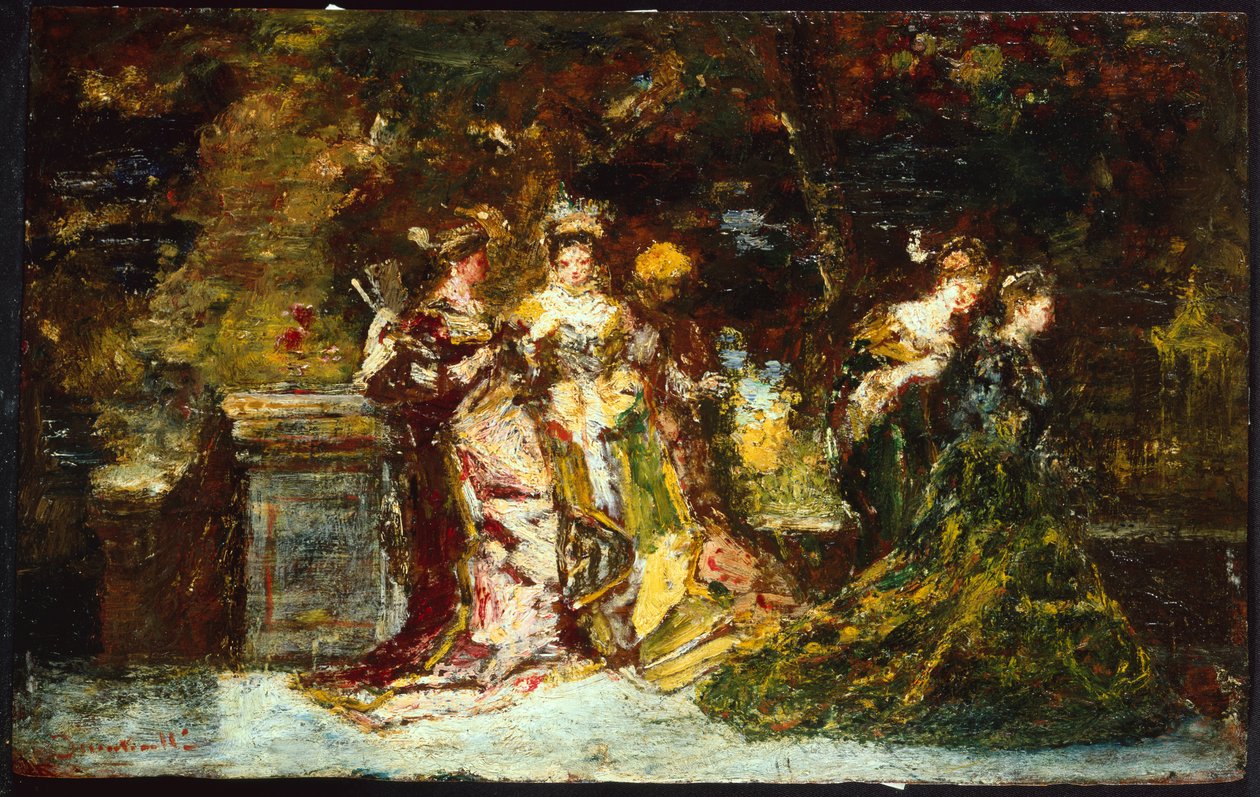 Parktaki Kadınlar, 1858 dolayları (tuval üzerine yağlı boya) by Adolphe Joseph Thomas Monticelli