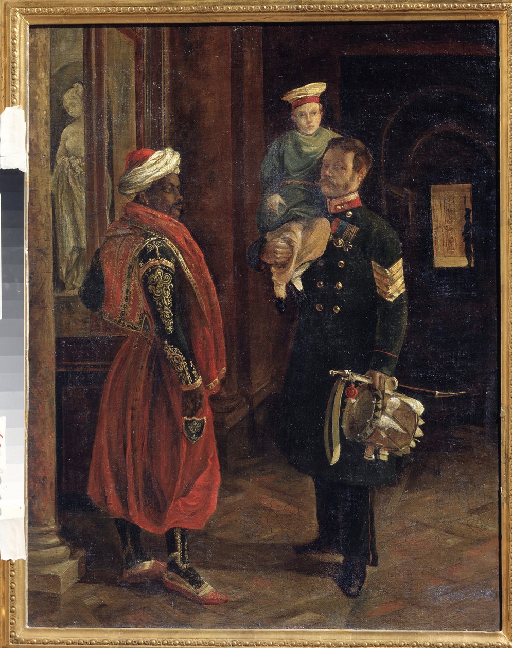 Mahkemede Bir Sahne. Adolphe Ladurner (1798-1856), tuval üzerine yağlı boya, 1840 dolaylarında. 19. yüzyıl Fransız sanatı. Devlet Borodino Savaş ve Tarih Müzesi, Moskova. by Adolphe Ladurner