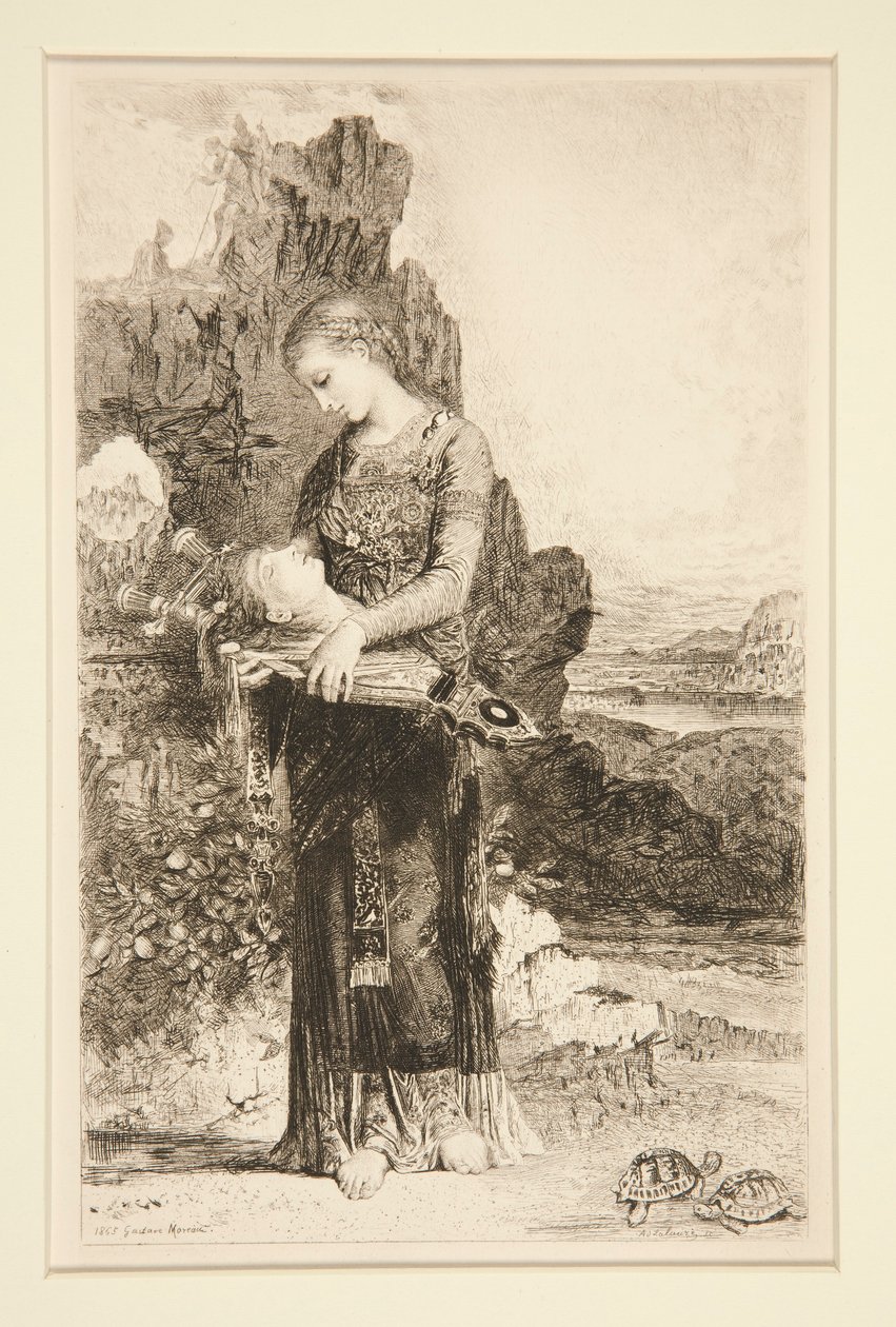 Orpheus'un Başını taşıyan Trakya'nın kızı by Adolphe Lalauze