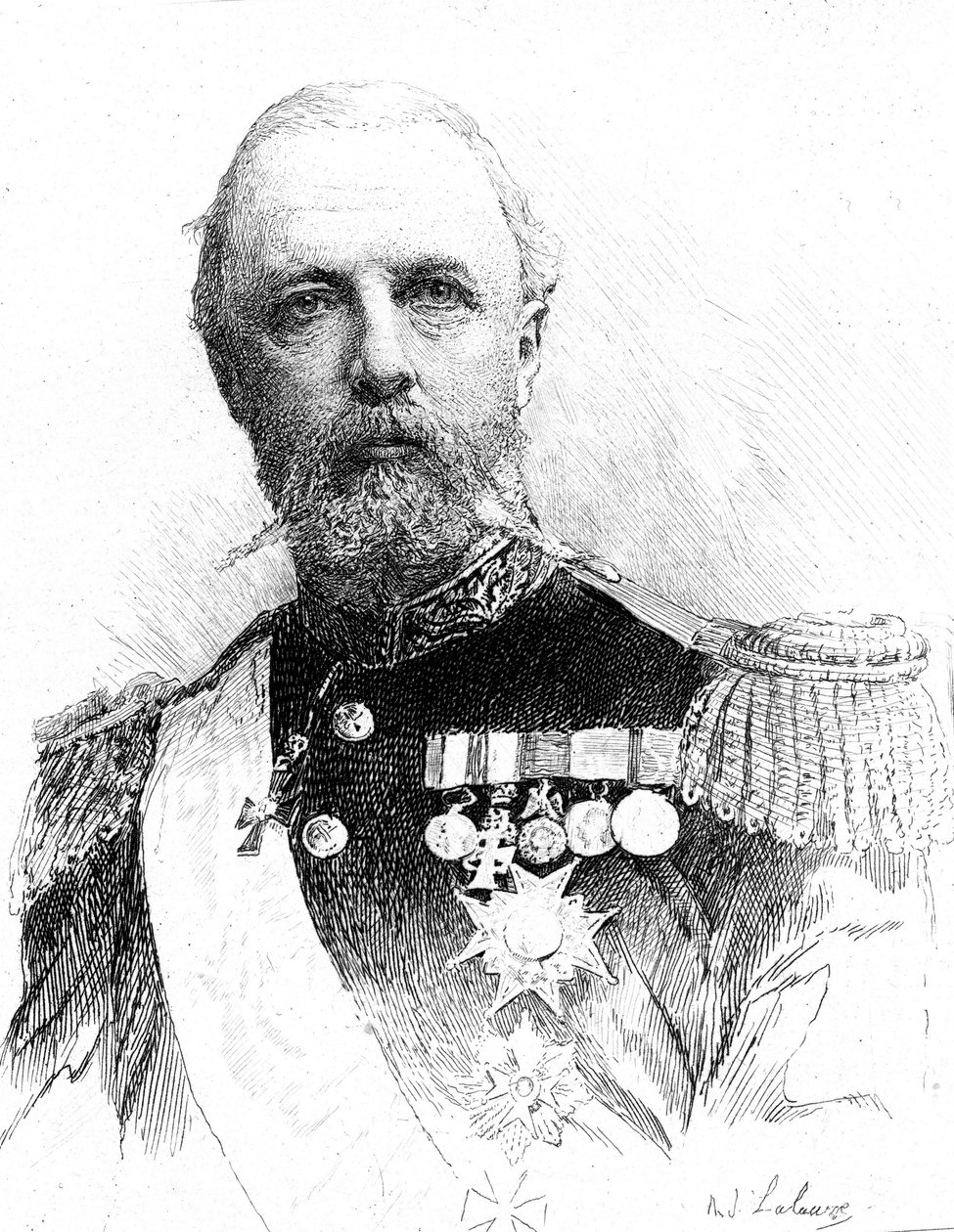 OSCAR II (1829-1907), İsveç ve Norveç Kralı by Adolphe Lalauze