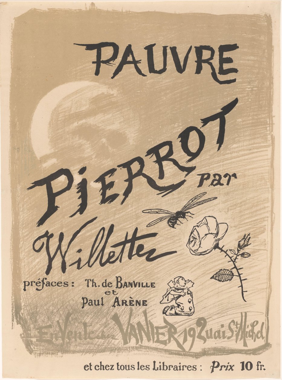 Adolphe Léon Wilette imzalı Pauvre Pierrot posteri by Adolphe Leon Willette