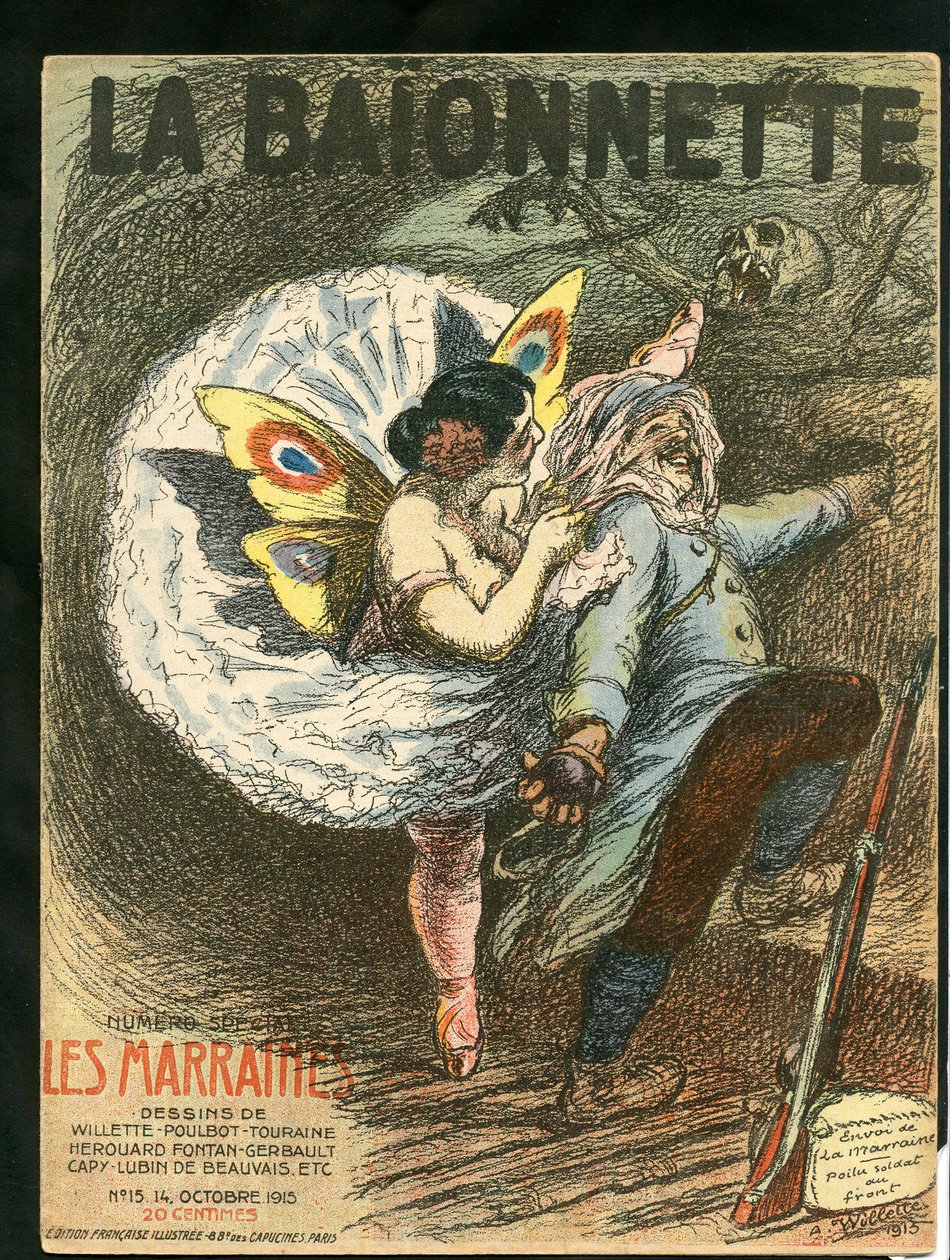 “La Baionnette”in Kapağı, Satirique en Colours by Adolphe Leon Willette