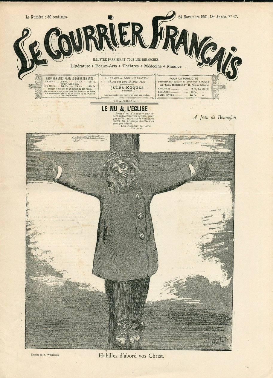 47 numara, “” The Courier francais ””in kapağı, Satirique en B & B by Adolphe Leon Willette
