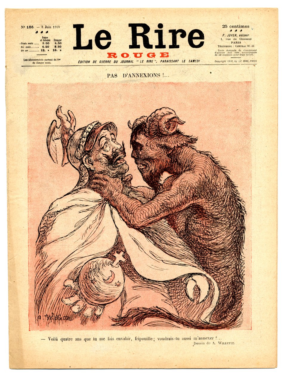 “Kırmızı Kahkaha”nın Kapağı, Satirical en Couleurs by Adolphe Leon Willette