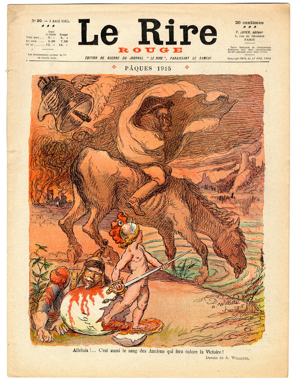“Kırmızı Kahkaha” Kapağı, Renklerle Hiciv by Adolphe Leon Willette