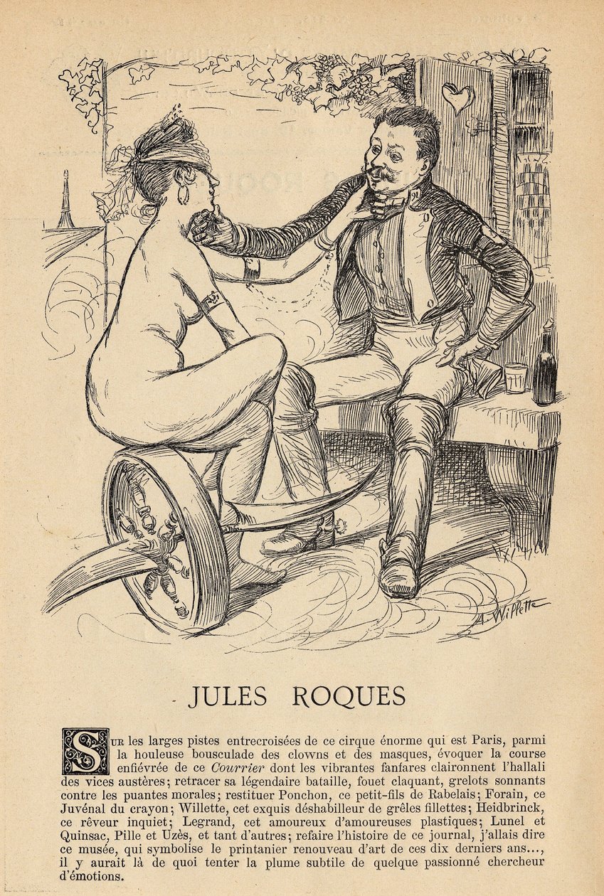 Bugünün adamları, sayı 411, çizim Adolphe dit Willette (1857-1926): Press, Le Courrier Français, Roques Jules (19.-20. yüzyıl) by Adolphe Leon Willette