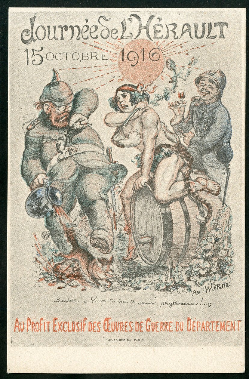 Kartpostal, Renklerde Hiciv by Adolphe Leon Willette