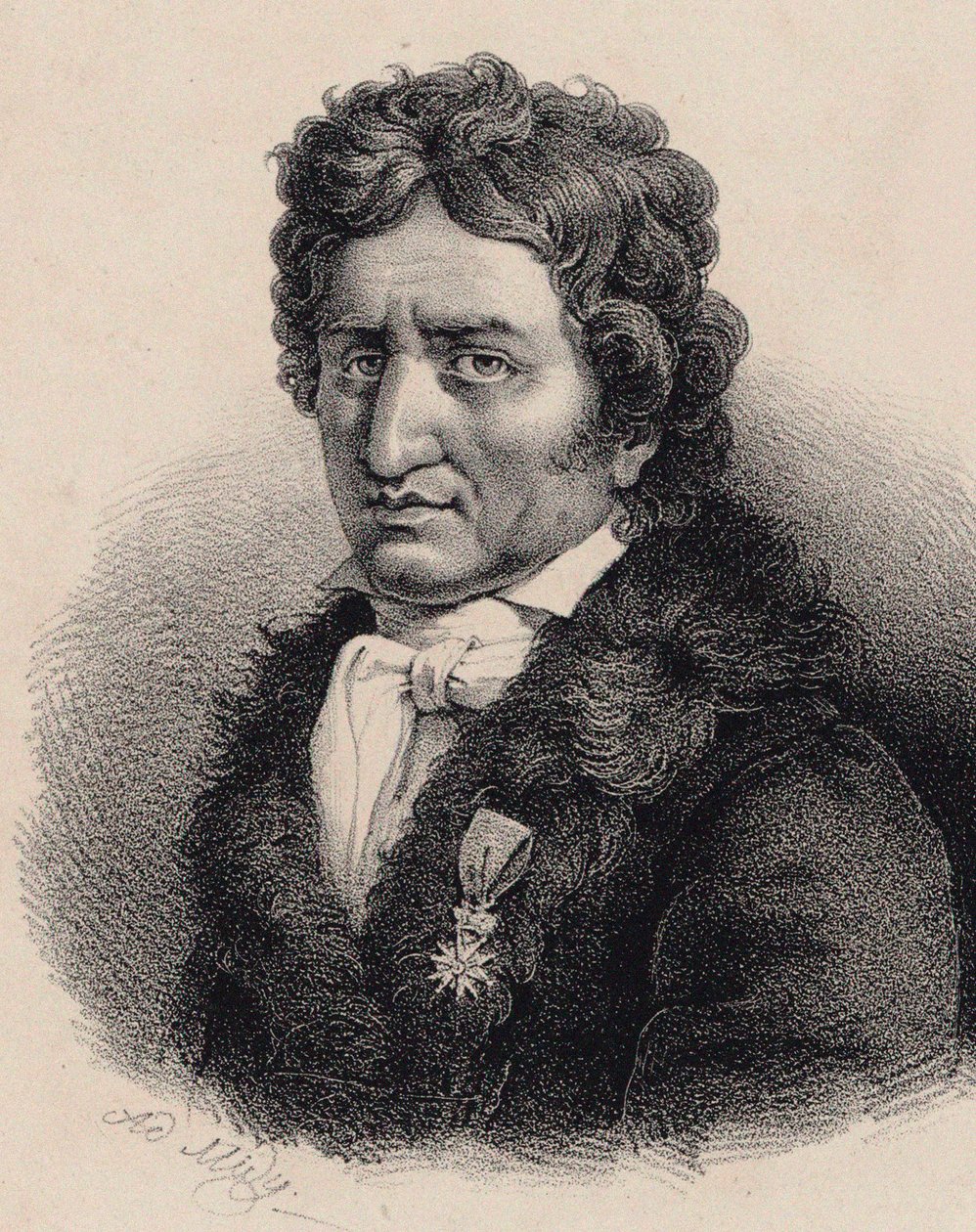 Besteci Pierre-Alexandre Monsigny 1729-1817'nin portresi. by Adolphe Midy
