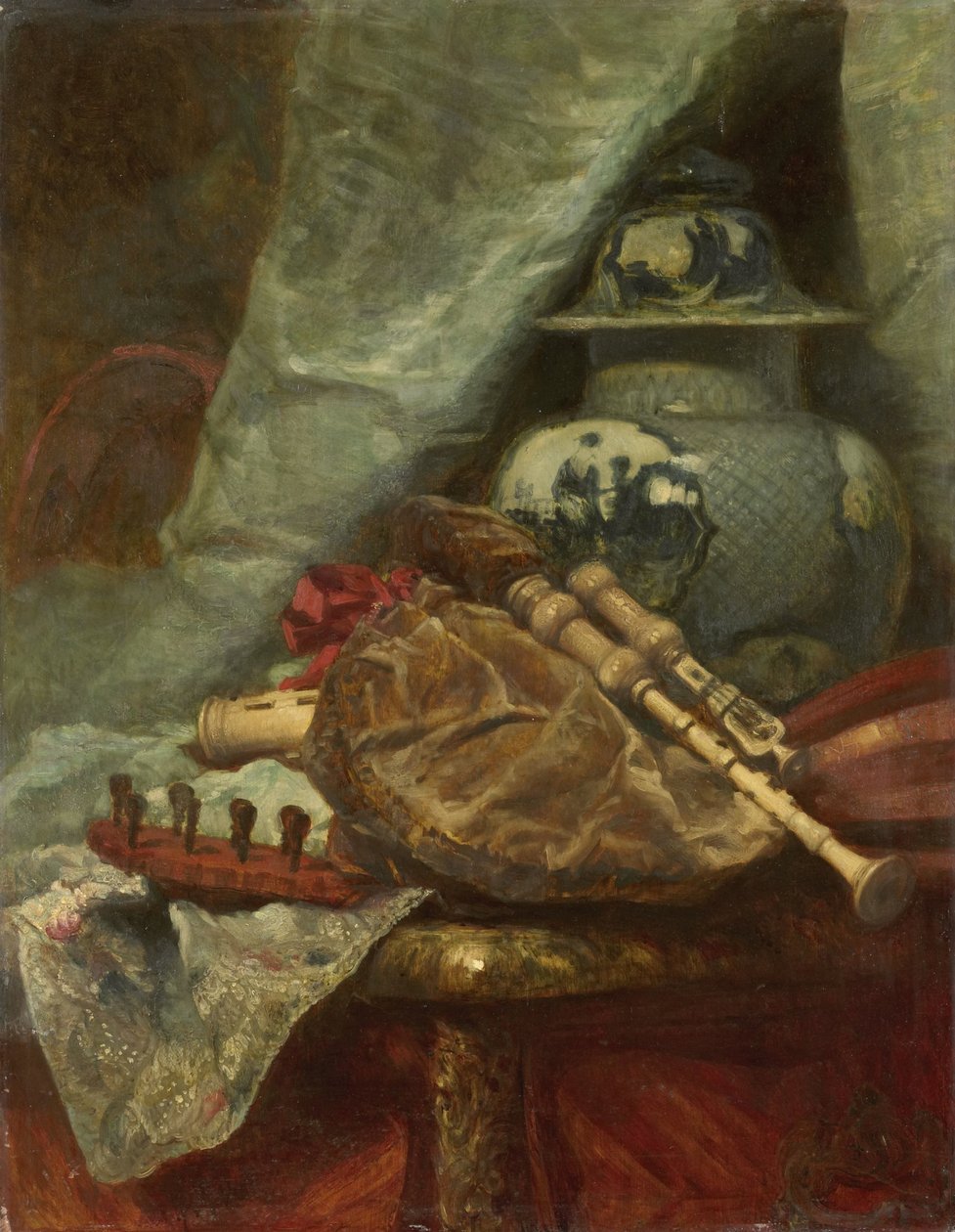 Gayda ile Natürmort by Adolphe Mouilleron