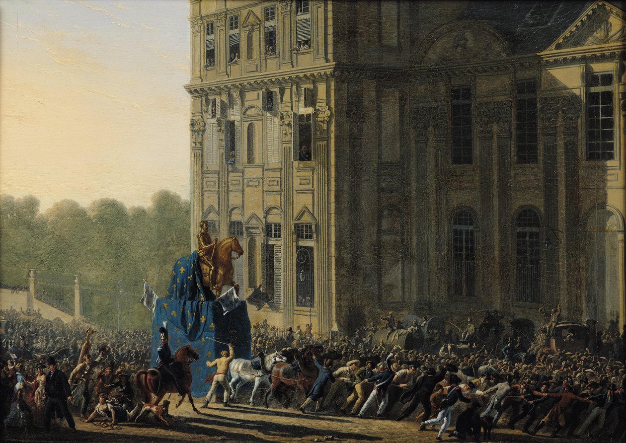 Umujyi wa kera urinda Edinburgh hamwe nifarashi yimbaho kubera guhana Umusirikare, 1786 urki by Adolphe Roehn