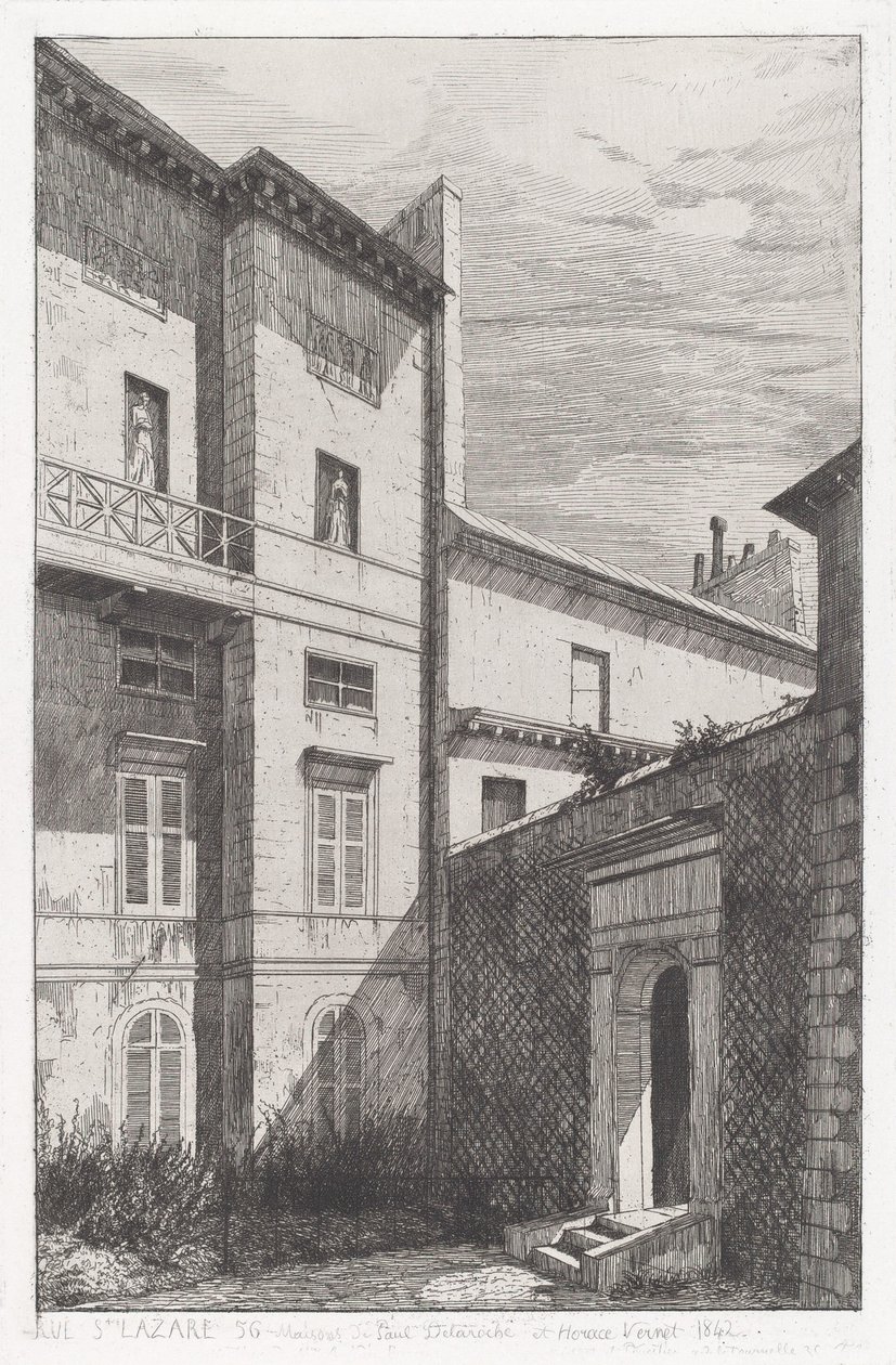 Rue St. Lazare 56, Paul Delaroche Evi ve Horace Vernet by Adolphe Théodore Jules Martial Potémont
