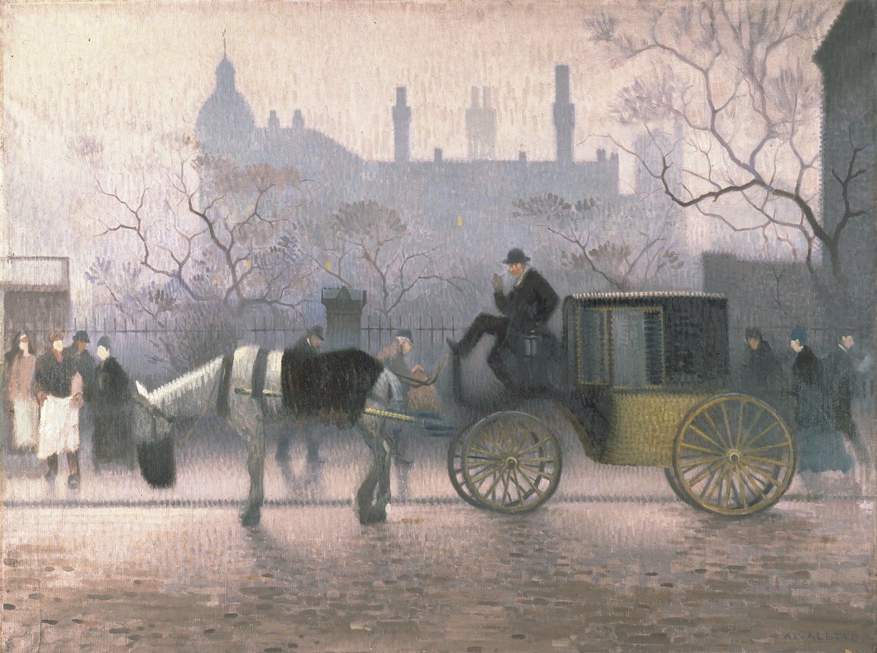 All Saints, Manchester'daki Eski Taksi by Adolphe Valette
