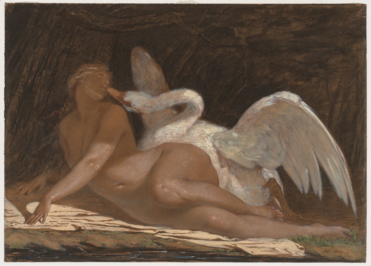 Leda ve Kuğu. by Adolphe Yvon