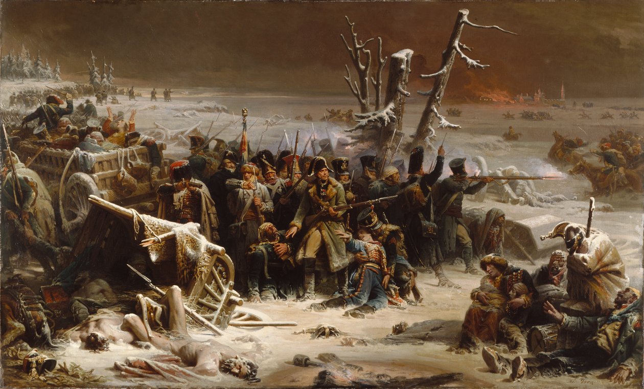 Mareşal Ney, Moskova'dan Geri Çekilirken Arka Muhafızları Destekliyor by Adolphe Yvon