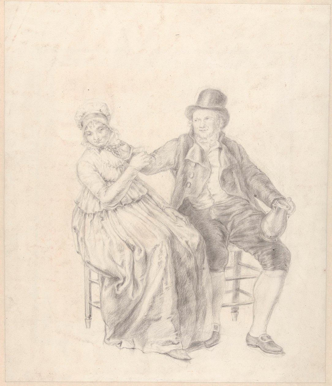 Oturan Hanımefendi ve Beyefendi by Adriaan de Lelie