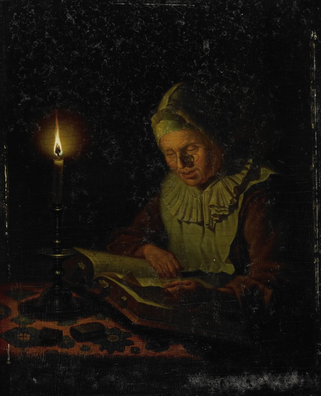 yaşlı kadın okuma by Adriaan Meulemans