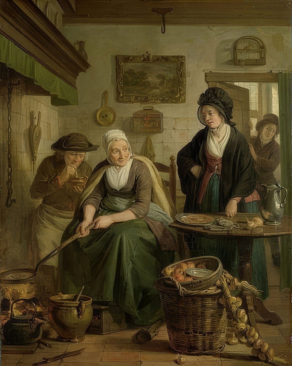 Kadın krep pişiriyor. 1790-1810 civarında by Adriaan de Lelie