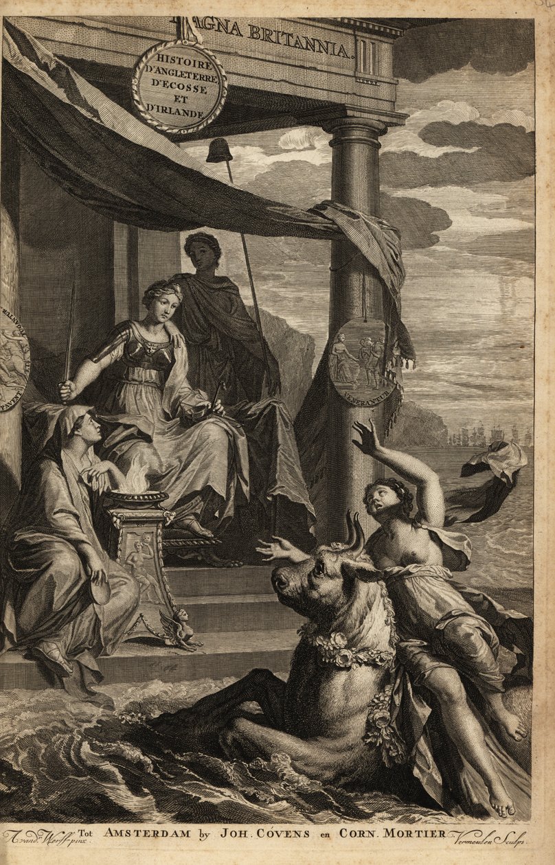 Europa, Zeus ve Themis ile alegorik ön parça by Adriaan van der (after) Werff
