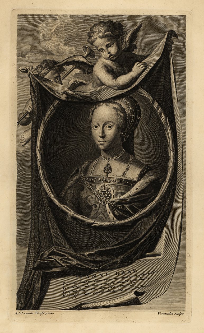 Lady Jane Gray (1537-1554) (gravür) by Adriaan van der (after) Werff