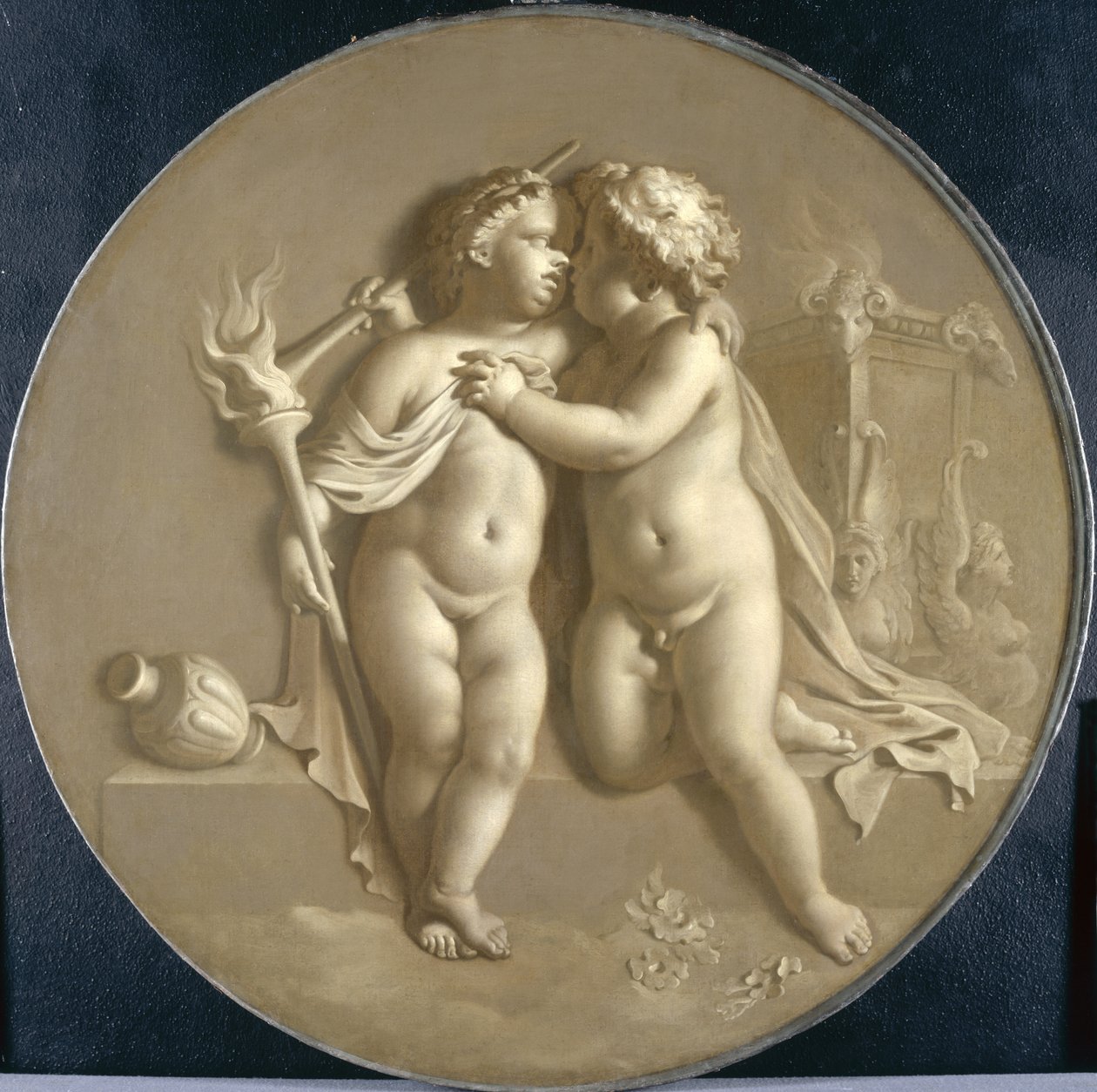 Aşk Alevli İki Putti Aşk Alegorisi, 1696 by Adriaan van der Werff