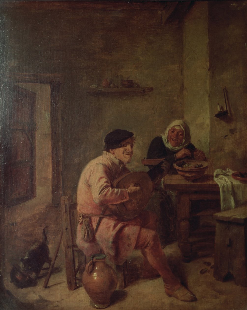 Figürlü Bir İç Mekan by Adriaen Brouwer