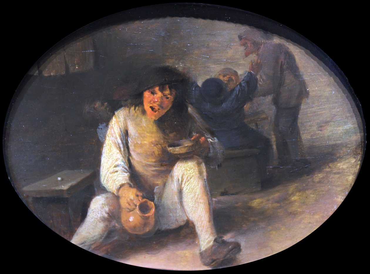 sarhoş köylü by Adriaen Brouwer