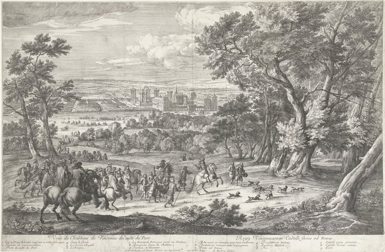 Vincennes kalesi ve parkının görünümü by Adriaen Frans Boudewyns