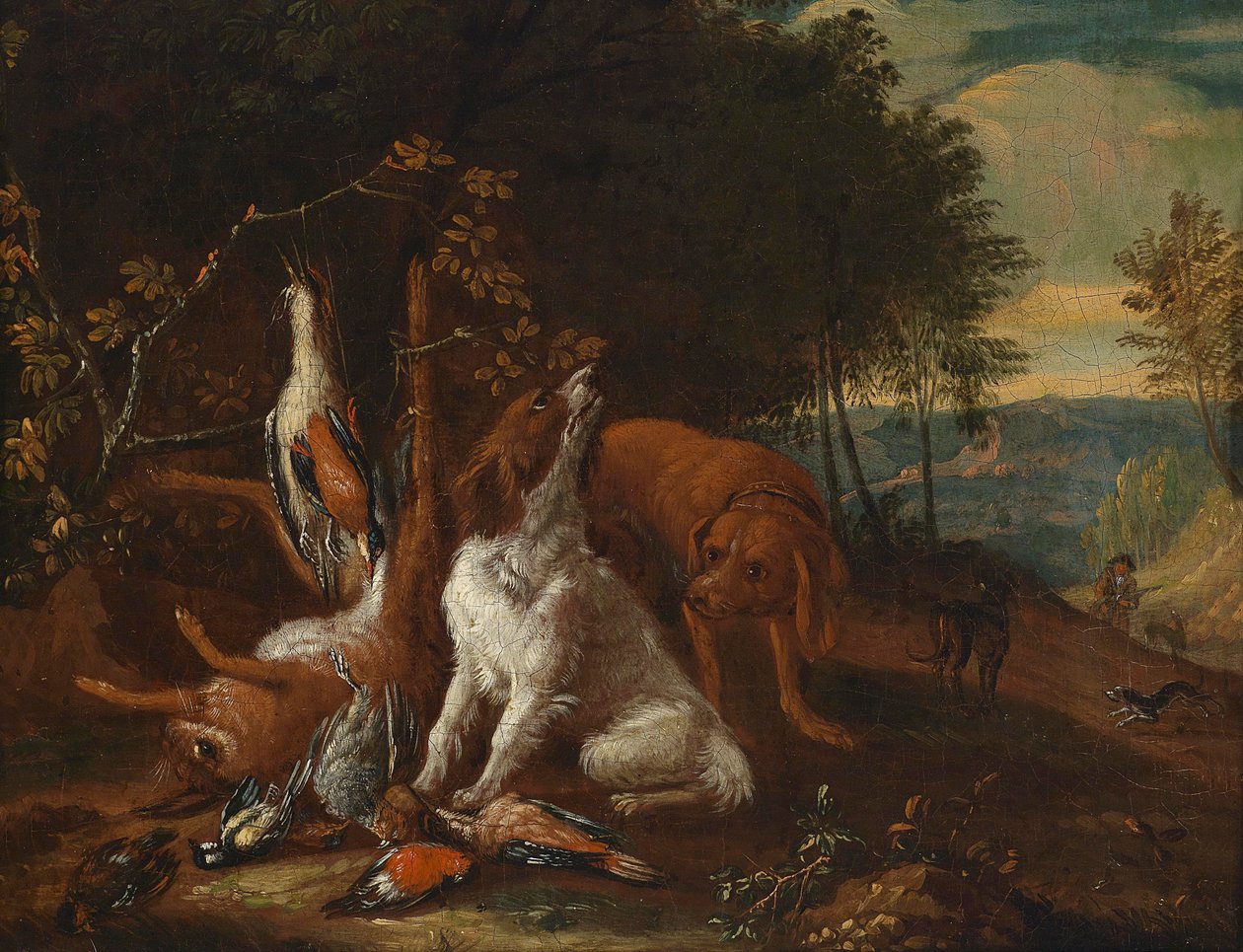 Av natürmort ile manzara by Adriaen de Gryef