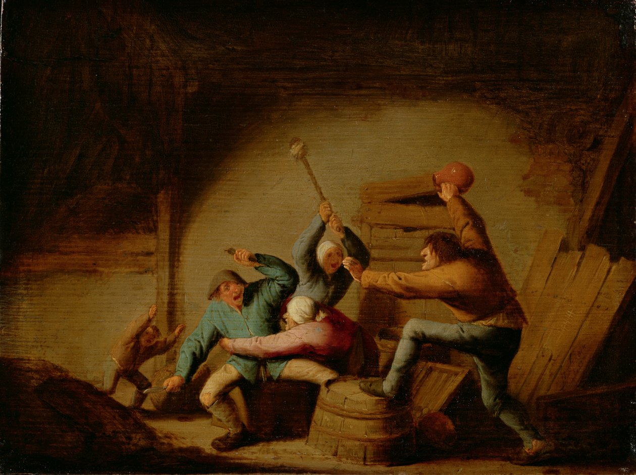 Bir kavga by Adriaen Jansz. van Ostade