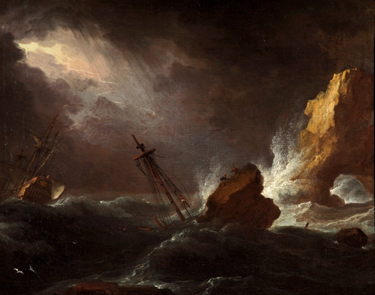 Fırtınalı Havada Deniz Manzarası, c.1700 by Adriaen van Diest