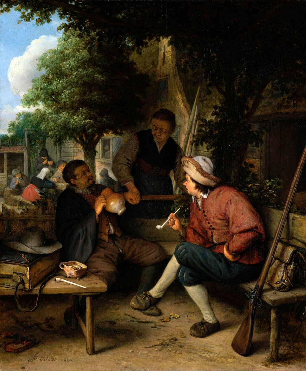 Dinlenme yolcuları by Adriaen Jansz. van Ostade