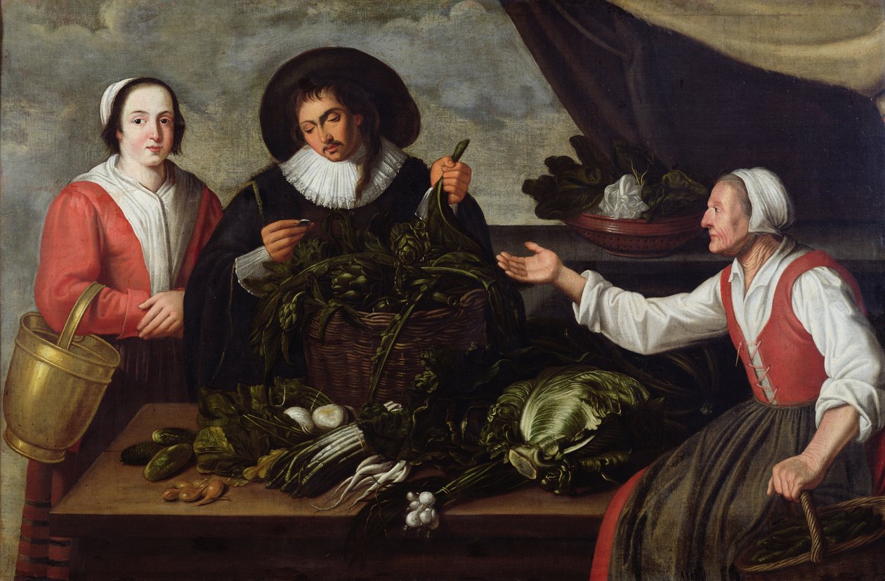sebze satıcısı by Adriaen van Utrecht