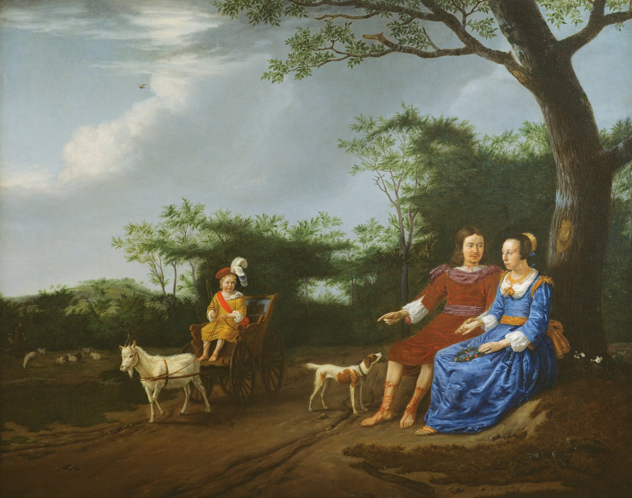 Peyzajda Bir Aile Grubu, 1655 by Adriaen van de Velde